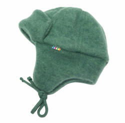 JOHA Căciulă dublată lână merinos fleece Joha - Basic Green, marimea 37 (0-1 luna)