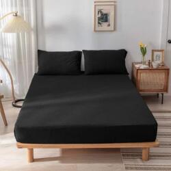 BAOLY Cearceaf de pat cu elastic din Jersey 180 x 200 cm, negru