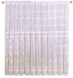 Nappali függöny krémszín csipkével - 400x250 cm