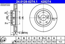 ATE Disc frana ATE 24.0128-0274.1 (24.0128-0274.1)