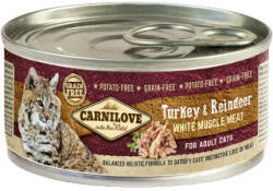 Carnilove Cat konzerv Adult Pulyka & Rénszarvas 12x100 g konzerv ( Turkey & Reindeer ) - vetpluspatika