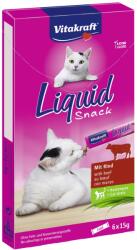 Vitakraft Cat Liquid Snack - szószos jutalomfalat marhával és inulinnal (6x15g)