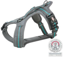 TRIXIE 207537 Fusion Touring Harness - hám (szürke, óceánkék) kutyák részére (M-L) 61-75cm/30mm - vetpluspatika