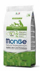 Monge Adult Monoprotein All Breeds nyúl-rizs-burgonya száraztáp kutyának 12kg
