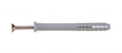 Evotools Cui cu percutie si diblu 6x40 mm, pachet de 200 de bucati, marca Evotools. Diblul din PE (6 mm diametru, 40 mm lungime) se introduce in gaura din perete, iar cuiul metalic, cu diametru de 3, 5, 4 sau 