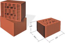 Soceram Caramida ceramica Durotherm 290x240x188 E, de la Soceram, cu goluri verticale, pentru zidarie portanta si neportanta, interioara si exterioara. Se livreaza paletizat, cu mortar tip G la rosturi de min