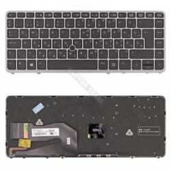HP 762758-211 gyári új magyar, szürke-fekete háttérvilágított laptop billentyűzet (16260)