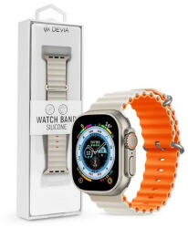 DEVIA ST381621 Apple Watch 38/40/41mm fehér/narancs szilikon sport szíj - granddigital