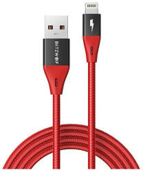 BlitzWolf BW-MF10 Pro Red 1, 8m USB/Lightning piros adat- és töltőkábel