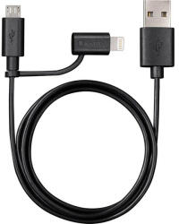 VARTA 57943101401 1m 2in1 USB - microUSB/Lightning fekete adat- és töltőkábel