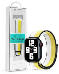 DEVIA ST364655 Apple Watch 38/40/41mm fehér/sárga szövet sport szíj - granddigital