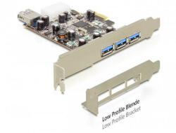 Delock 89281 PCI Expressz kártya> 3 x külső + 1 x belső USB 3.0 port bővítő kártya - granddigital
