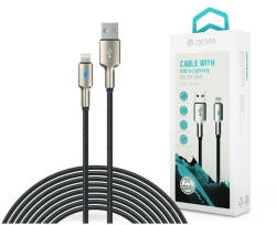 DEVIA ST361296 1, 5m USB - Lightning ezüst/fekete adat- és töltőkábel - granddigital