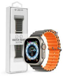 DEVIA ST381669 Apple Watch 42/44/45/49mm szürke/narancs szilikon sport szíj - granddigital