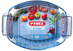 Pyrex IRRES ovál sütőtál+fém grillrács 39x27cm 4l