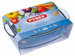 Pyrex ESSEN szögl. sütőtál+fedő 4, 5l (3l+1, 5l)