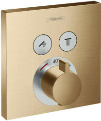Hansgrohe Shower Select, rejtett termosztatikus csaptelep 2 készülékhez, szálcsiszolt bronz 15763140 (HAN-15763140)