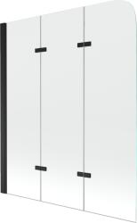 Mexen FELIX, kádparaván, 3 lapos, 120 x 140 cm, fekete-átlátszó, 890-120-003-70-00 (890-120-003-70-00)