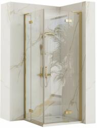 Rea Hugo, zuhanykabin 2 szárnyas ajtókkal 90 (ajtó) x 90 (ajtó) x 200 cm, 6mm átlátszó üveg, arany matt profil, REA-K6609 (REA-K6609)