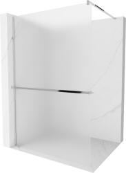 Mexen Kioto +, zuhany paraván polccal és törölközőtartóval 80 x 200 cm, 8mm-es jegesedés üveg, króm profil, 800-080-121-01-30 (800-080-121-01-30)