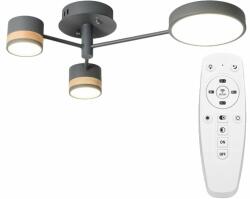 Toolight Szerszámlámpa - LED mennyezeti lámpa 3 karos APP210-3CPR + távirányító, szürke-barna, OSW-08472 (OSW-08472)