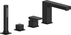 Mexen CUBE - 4 lyukú fürdőcsaptelep, Fekete, 72932-70 (72932-70)