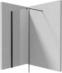 Deante Kerria Plus, Walk-in zuhany paraván 80cm, magasság 200cm, 6mm átlátszó üveg ActiveCoverrel, fekete profil, KTS_N38P (KTS_N38P)
