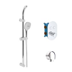 Mereo Mereo, Kád szett termosztátos rejtett nyomógombos csapteleppel - 2 utas - ovális burkolat, MER-CB60106TB1 (MER-CB60106TB1)