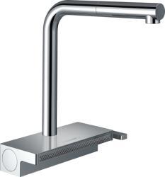 Hansgrohe M81, Aquno Select mosogató csaptelep kihúzható véggel és lapos zuhanyfúvókával, sBox, króm, 73830000 (HAN-73830000)