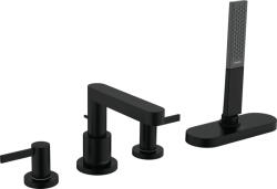 Hansgrohe Finoris, kádcsaptelep, 4 lyukú beépítés, sBox, fekete matt, 76444670 (HAN-76444670)