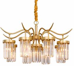 Toolight Szerszámlámpa - Függesztett kristálycsillár 9xE27 60W, arany, OSW-08916 (OSW-08916)