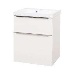 Mereo Mereo, Mailo, Fürdőszoba szekrény öntött márvány mosdóval 61cm, fehér, MER-CN510M (MER-CN510M)