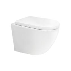 Mereo Mereo, falra akasztható kapucnis WC, csendes öblítés, RIMLESS, 495x360x370, kerámia, incl. ülések CSS115SN, fehér fényes, MER-VSD82T2 (MER-VSD82T2)