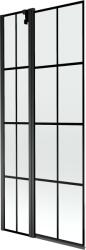 Mexen Flip, 1 szárnyas kádparaván 80 x 150 cm, 6 mm átlátszó üveg-fekete mintás, fekete profil, 894-080-101-70-77 (894-080-101-70-77)