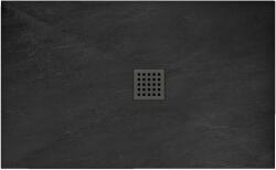 Rea BLACK ROCK- Akril zuhanytálca 80 x 120 x 3, 5 cm + szifon, fekete, REA-K4579 (REA-K4579)