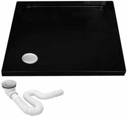 Rea SAVOY - Akril zuhanytálca 90 x 90 x 6 cm + szifon, fekete, REA-K4803 (REA-K4803)