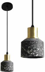 Toolight Szerszámlámpa, beton mennyezeti lámpa Lastri Black 1xE27 APP930-1CP, fekete-arany, OSW-07007 (OSW-07007)