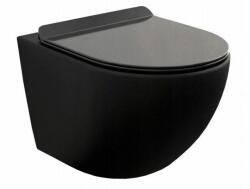 Geberit Akasztókészlet GEBERIT Duofix Basic + WC LENA Perem nélküli 48 x 36 cm + lassan eső deszka Slim, fekete, 3322XX85 + 39010185 (3322XX85 - 39010185)