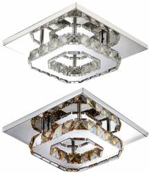 Toolight Toollight - Crystal négyzet alakú mennyezeti lámpa Glamour 8W semleges színű APP406-C, króm, OSW-65004 (OSW-65004)