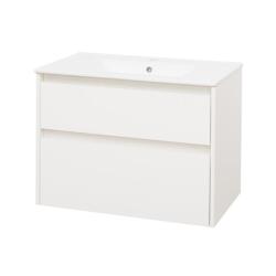 Mereo Mereo, Opto, fürdőszoba szekrény kerámia mosdóval 81 cm, fehér, MER-CN911 (MER-CN911)
