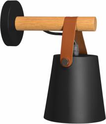Toolight Szerszámlámpa - Fém fali lámpa fekete csíkkal 1xE27 60W APP466-1W, fekete-barna, OSW-00902 (OSW-00902)