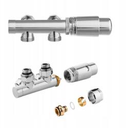 Invena Duoplex, megfordítható szögű termosztatikus szelep fűtőelemekhez 50 mm-es csatlakozással, króm, INV-CZ-88-015-S (INV-CZ-88-015-S)