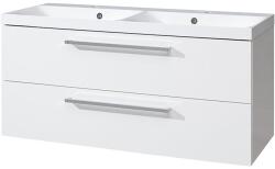 Mereo Bino fürdőszobai szekrény öntött márvány mosdóval 121 cm fehér MER-CN663M (MER-CN663M)