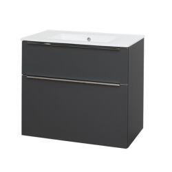 Mereo Mereo, Mailo, fürdőszoba szekrény kerámia mosdóval 81 cm, antracit, MER-CN531 (MER-CN531)