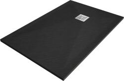 Mexen Stone+, téglalap alakú kád ásványi kompozitból 120 x 80 cm, fekete matt, 44708012 (44708012)