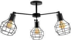 Toolight Szerszámlámpa - Függesztett fém mennyezeti lámpa 3 karos 3xE27 60W APP734-3C, fekete, OSW-08763 (OSW-08763)
