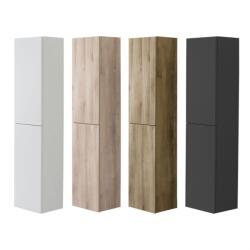 Mereo Mereo, Aira, fürdőszoba szekrény 157 cm magas, balra nyíló, fehér, tölgy, szürke, MER-CN754LN (MER-CN754LN)