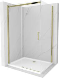 Mexen Omega eltolható zuhanykabin 110 x 70 cm, 8 mm-es üveg, arany profil-átlátszó üveg + vékony zuhanytálca 5 cm, 825-110-070-50-00-4010 (825-110-070-50-00-4010)