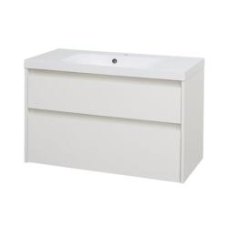 Mereo Mereo, Opto, Fürdőszobaszekrény öntött márvány mosdóval, 101 cm, fehér, MER-CN912M (MER-CN912M)