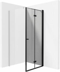 Deante Kerria Plus, nyitható zuhanyajtó 90x200cm, 6mm átlátszó üveg ActiveCoverrel, fekete profil, KTSXN41P (KTSXN41P)